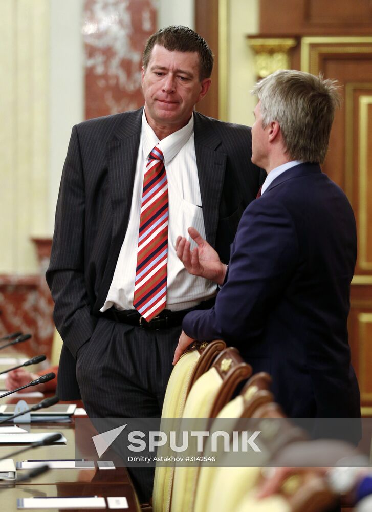 Russian prime minister Dmitry Medvedev chairs Government meeting