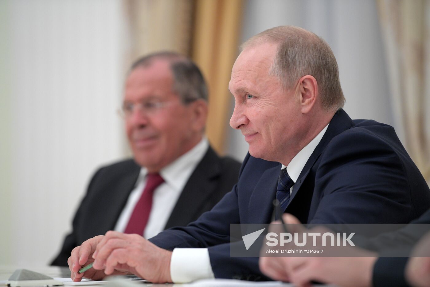 Russian President Vladimir Putin meets with German Minister of Foreign Affairs Sigmar Gabriel