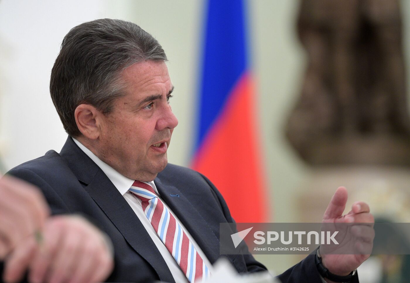 Russian President Vladimir Putin meets with German Minister for Foreign Affairs Sigmar Gabriel