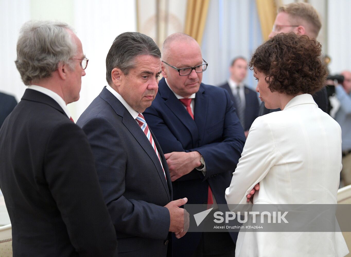 Russian President Vladimir Putin meets with German Minister of Foreign Affairs Sigmar Gabriel