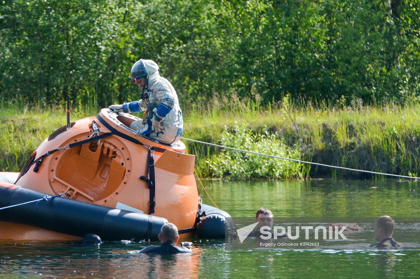 International Space Station crew water survival exercise