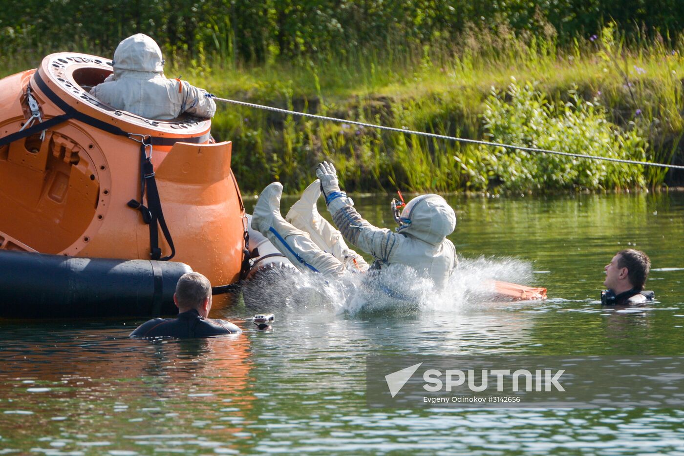 International Space Station crew water survival exercise