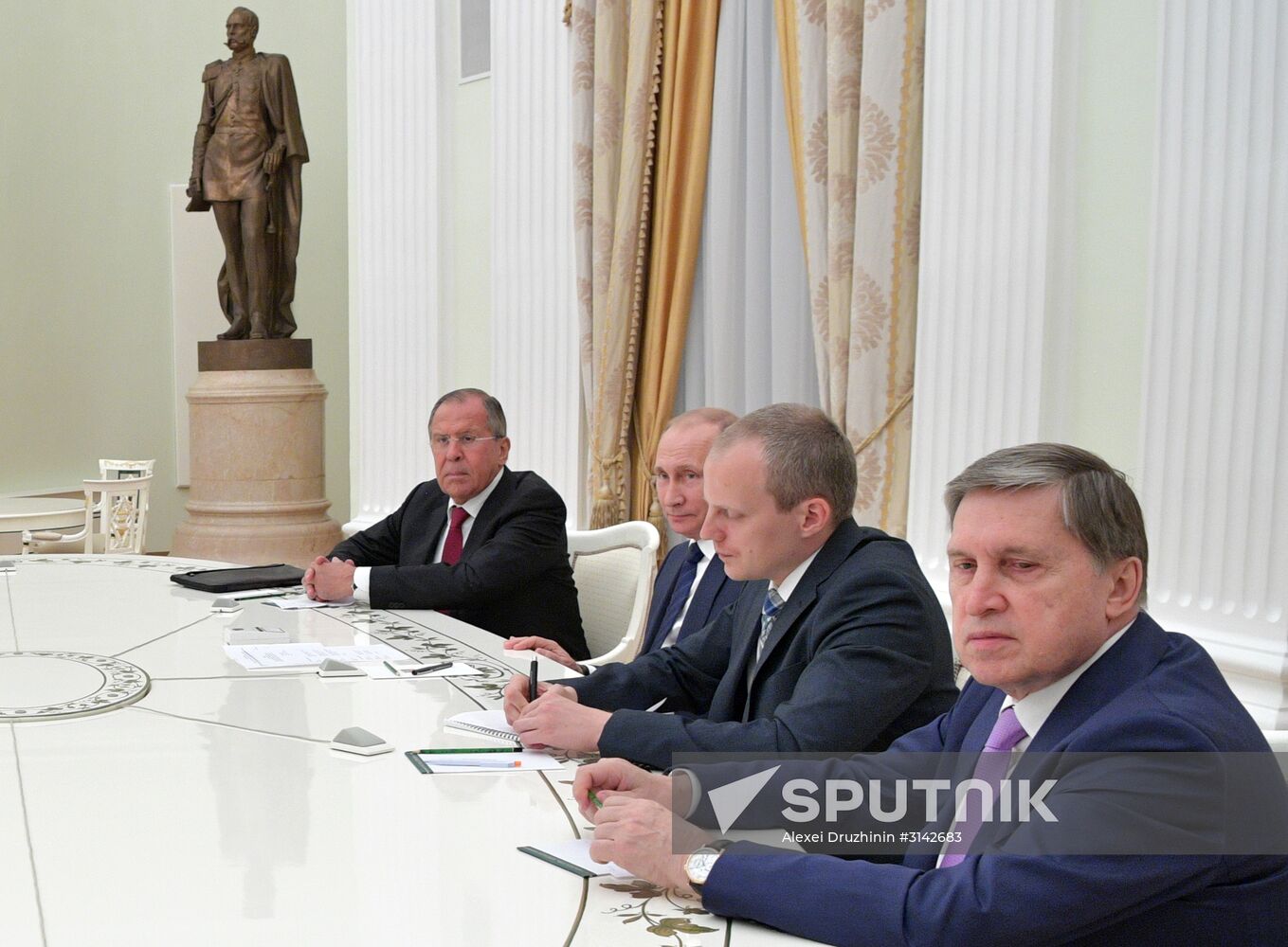 Russian President Vladimir Putin meets with German Minister for Foreign Affairs Sigmar Gabriel