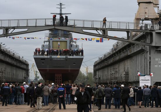 St. Petersburg's Northern Shipyard launches the Gremyashchy corvette