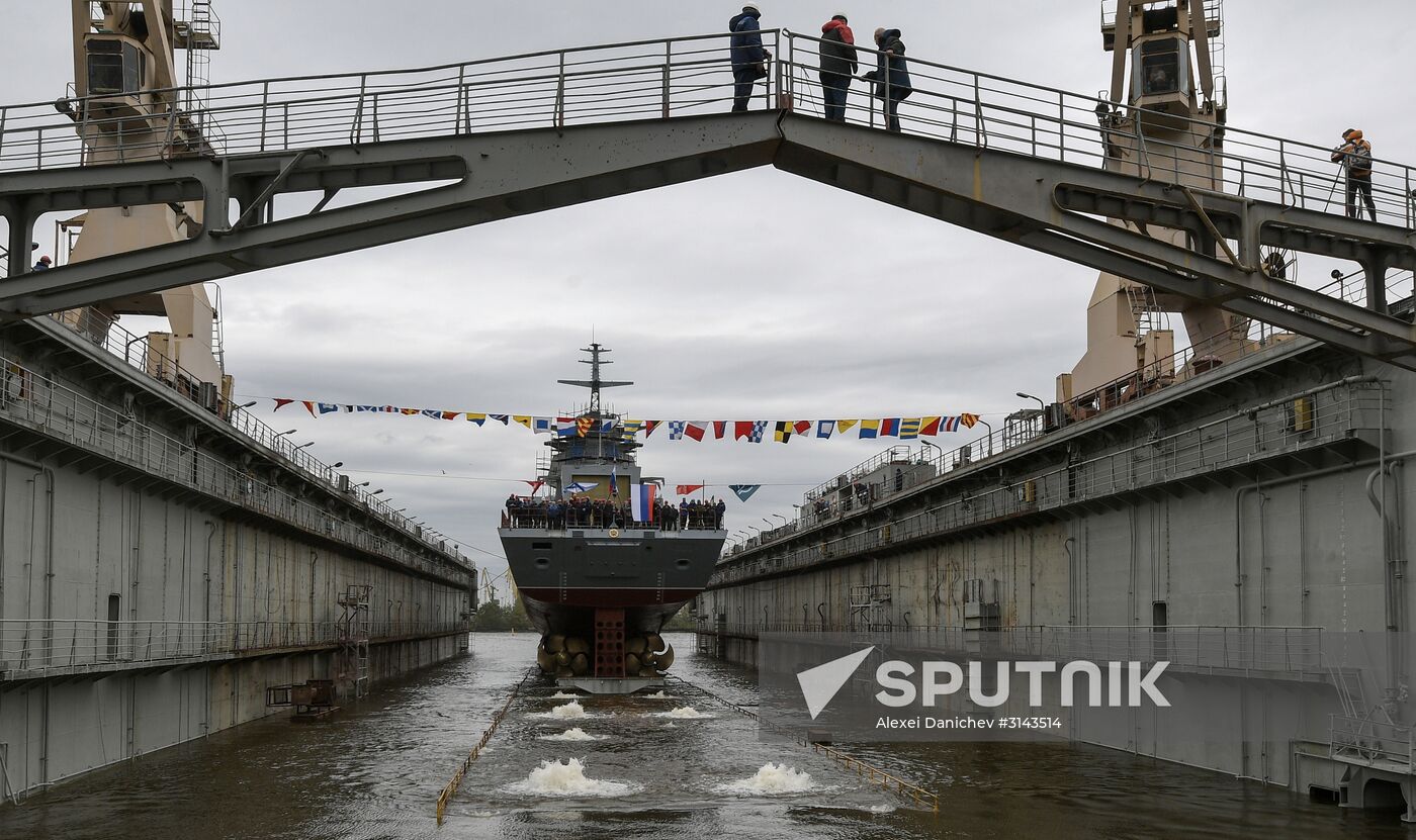 St. Petersburg's Northern Shipyard launches the Gremyashchy corvette
