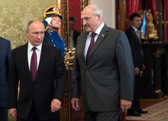 President of Russia Putin meets with Belarus President Lukashenko