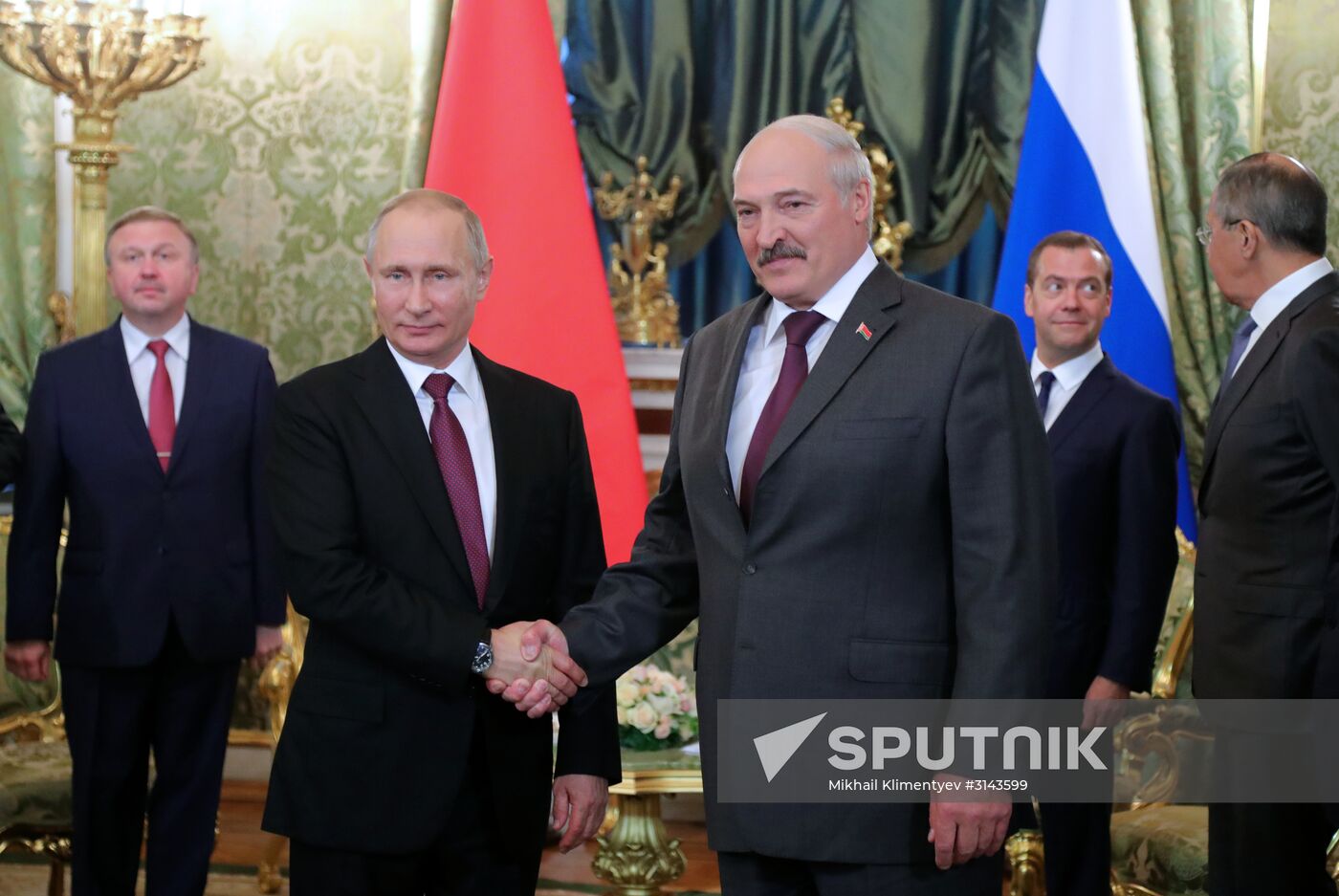 President of Russia Putin meets with Belarus President Lukashenko