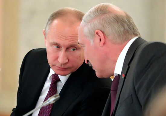 Russia, Belarus Presidents Putin and Lukashenko attend Union State's Supreme State Council meeting