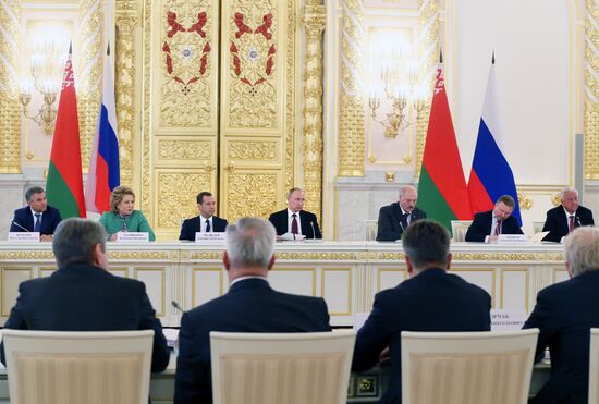 Russia, Belarus Presidents Putin and Lukashenko attend Union State's Supreme State Council meeting