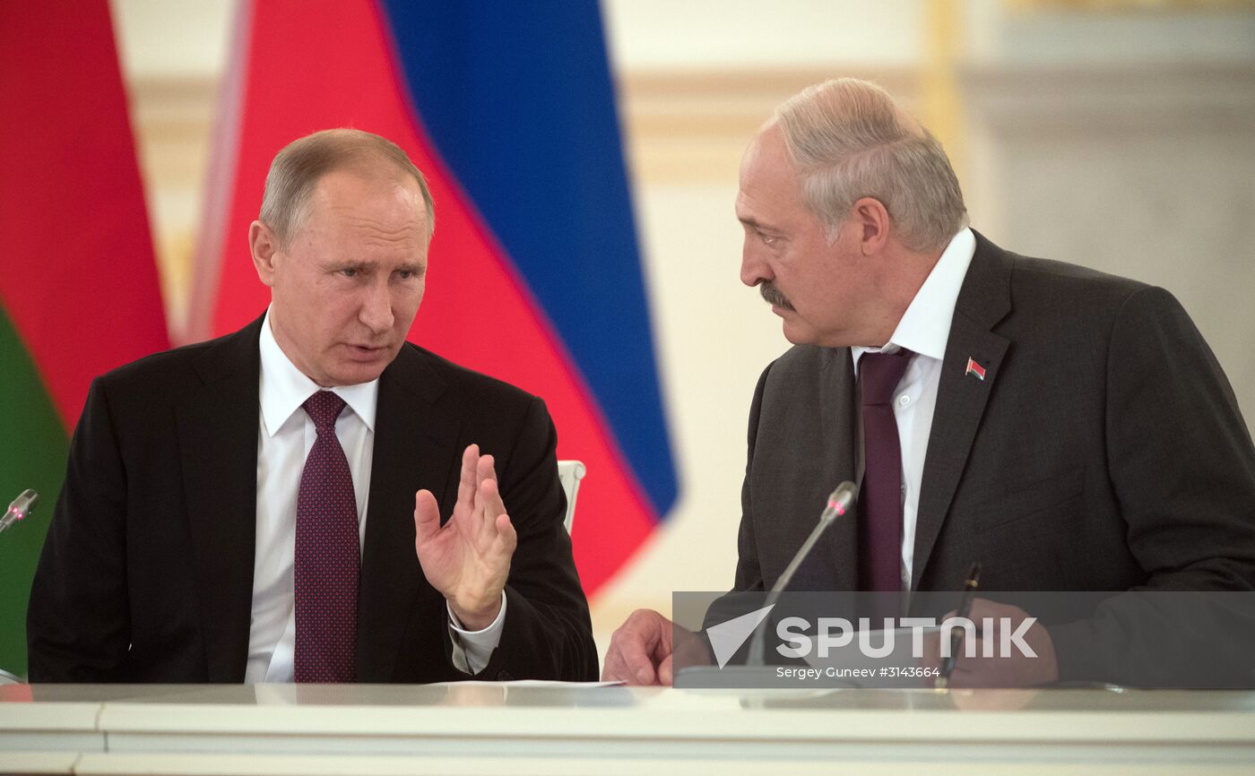 Russia, Belarus Presidents Putin and Lukashenko attend Union State's Supreme State Council meeting