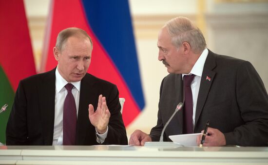 Russia, Belarus Presidents Putin and Lukashenko attend Union State's Supreme State Council meeting