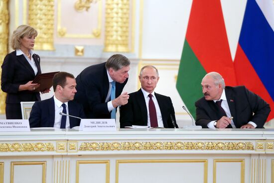 Russia, Belarus Presidents Putin and Lukashenko attend Union State's Supreme State Council meeting