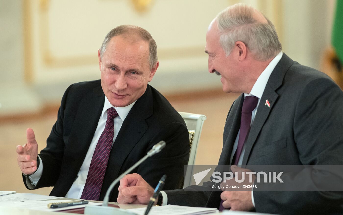 Russia, Belarus Presidents Putin and Lukashenko attend Union State's Supreme State Council meeting