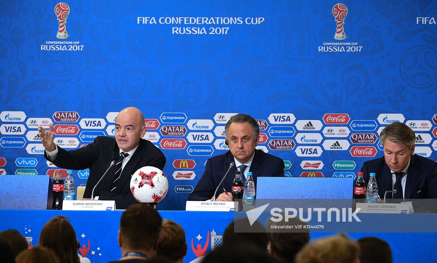 Football. 2017 FIFA Confederations Cup. News conference on tournament completion
