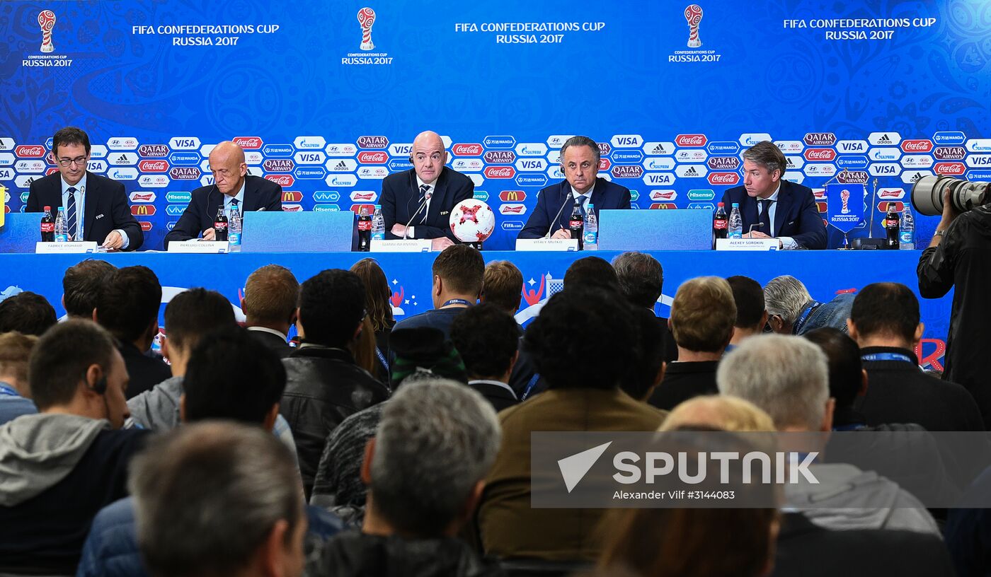 Football. 2017 FIFA Confederations Cup. News conference on tournament completion