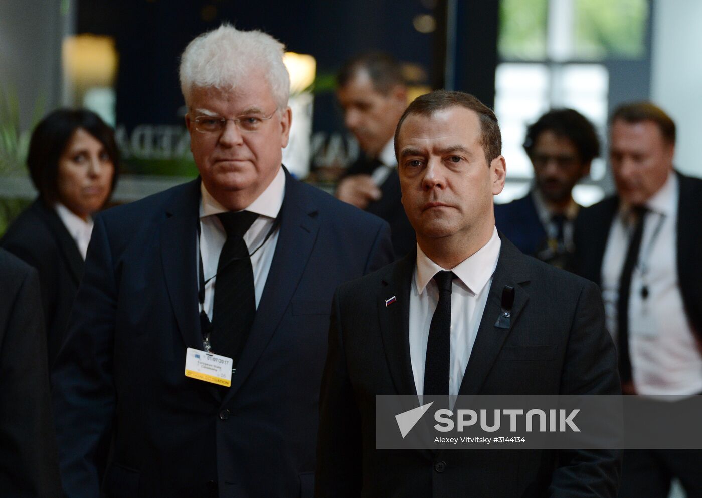 Russian Prime Minister Dmitry Medvedev takes part in memorial service for former German Chancellor Helmut Kohl
