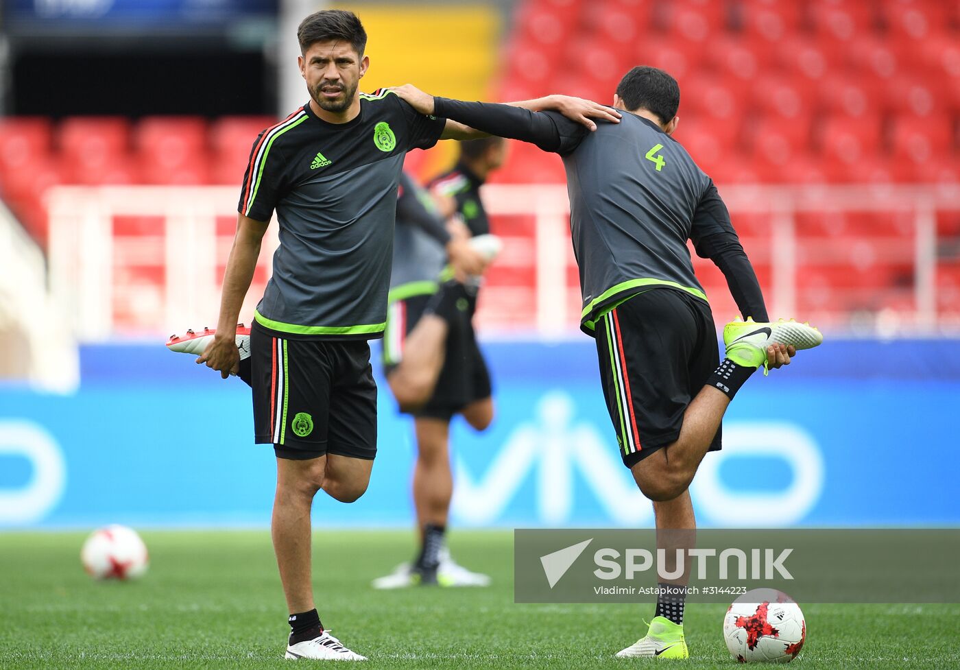 Football. 2017 FIFA Confederations Cup. Training session of Mexico’s national team