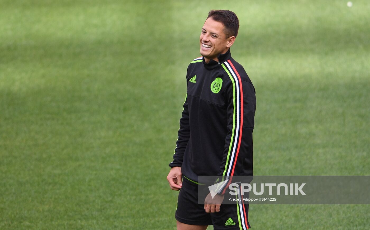 Football. 2017 FIFA Confederations Cup. Training session of Mexico’s national team