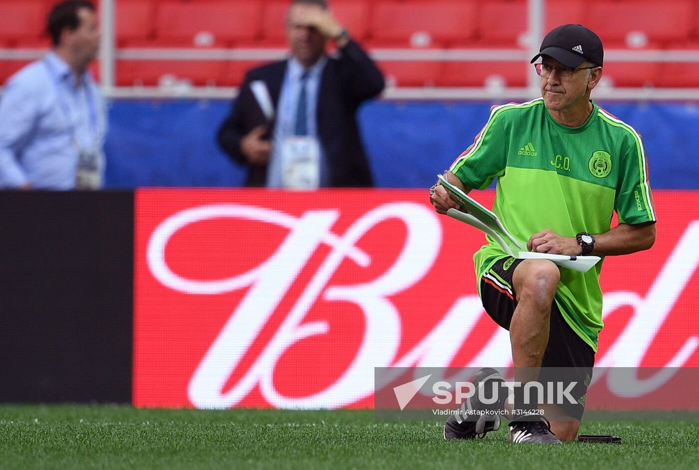 Football. 2017 FIFA Confederations Cup. Training session of Mexico’s national team