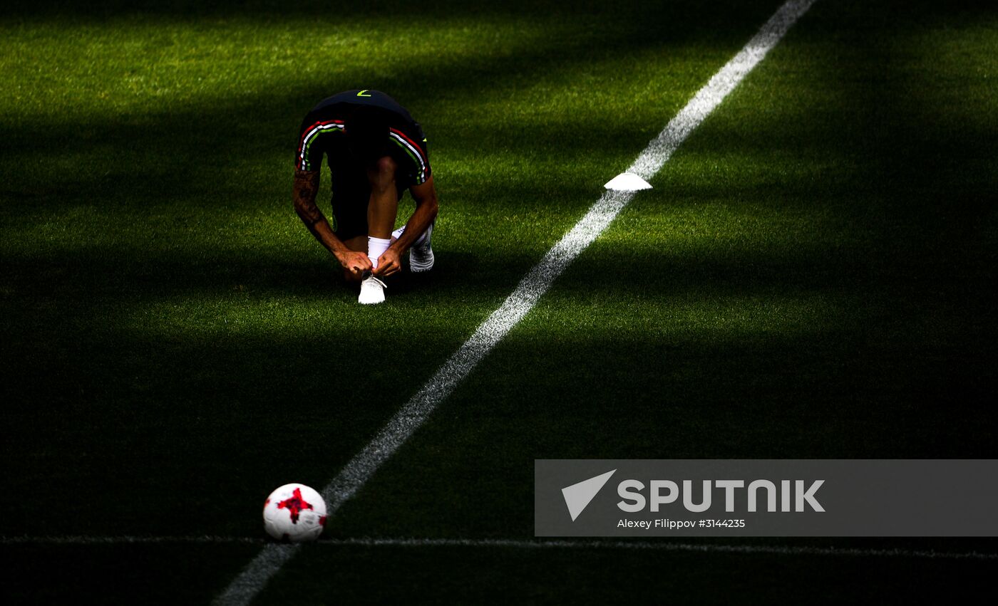 Football. 2017 FIFA Confederations Cup. Training session of Mexico’s national team