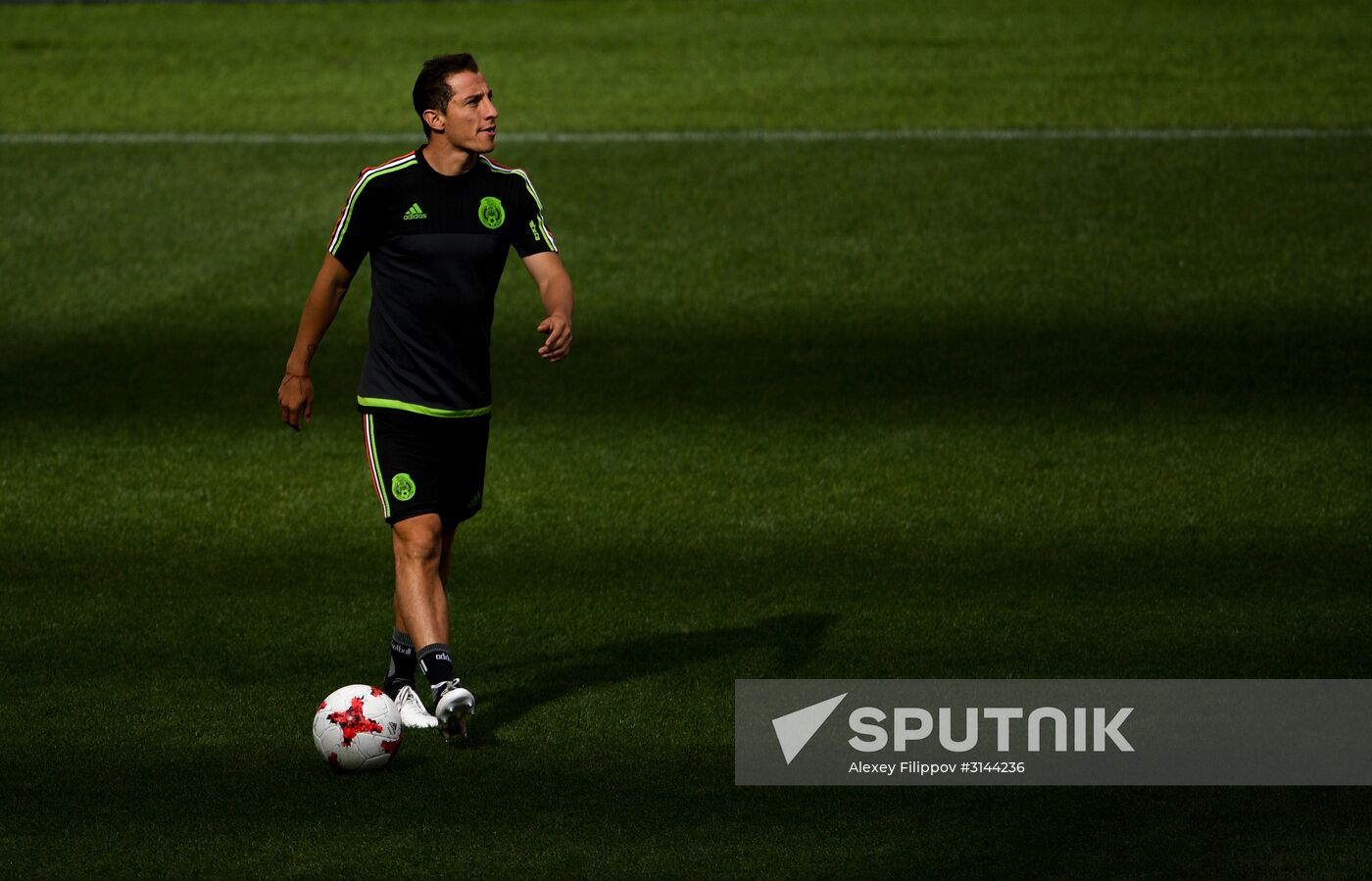 Football. 2017 FIFA Confederations Cup. Training session of Mexico’s national team