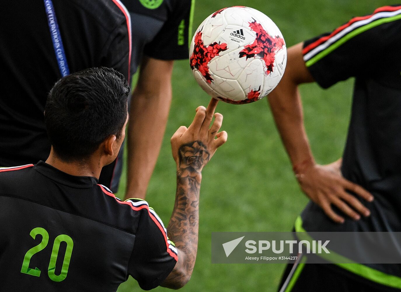 Football. 2017 FIFA Confederations Cup. Training session of Mexico’s national team