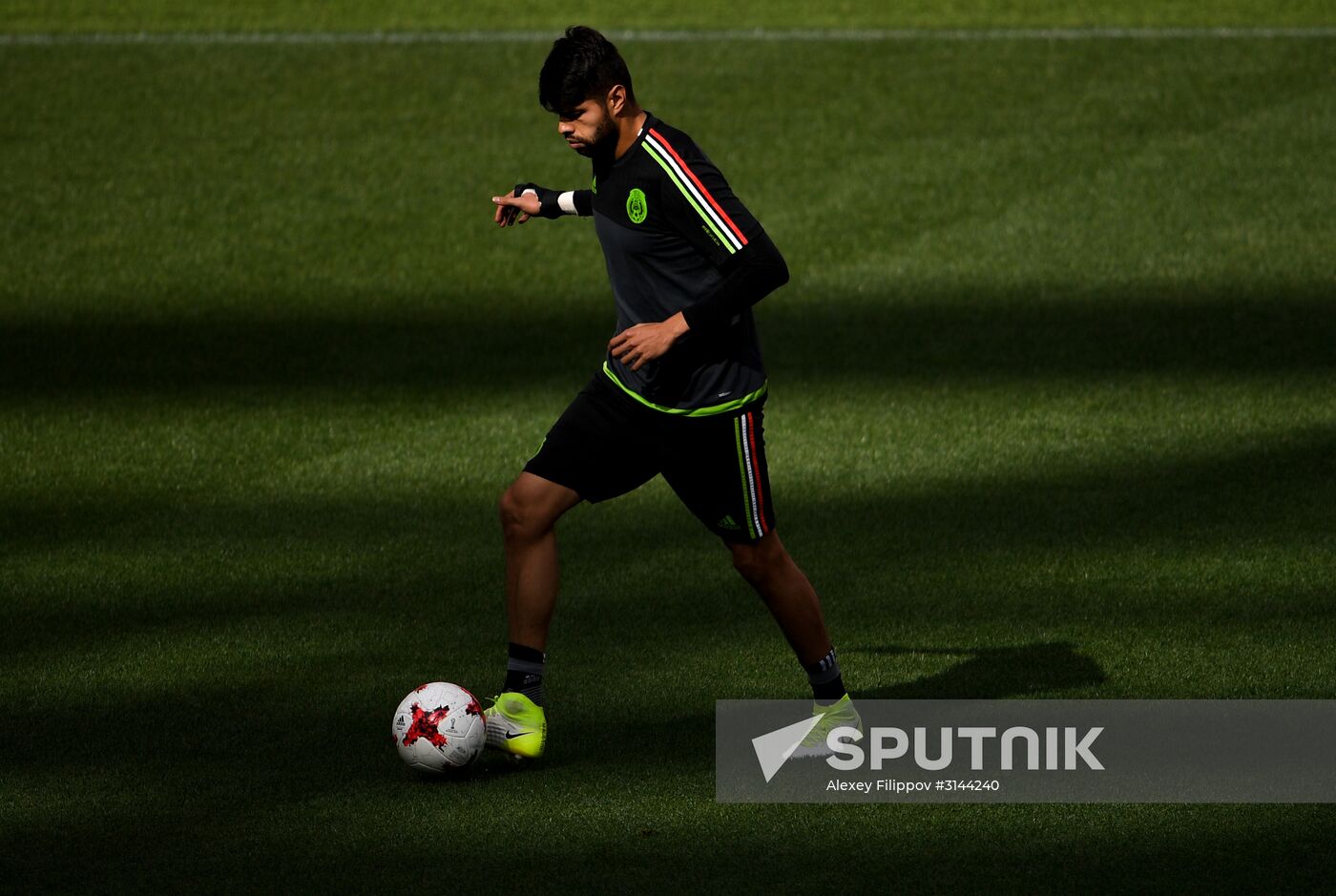 Football. 2017 FIFA Confederations Cup. Training session of Mexico’s national team