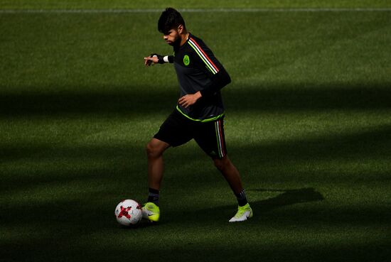 Football. 2017 FIFA Confederations Cup. Training session of Mexico’s national team