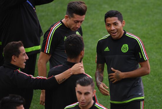 Football. 2017 FIFA Confederations Cup. Training session of Mexico’s national team