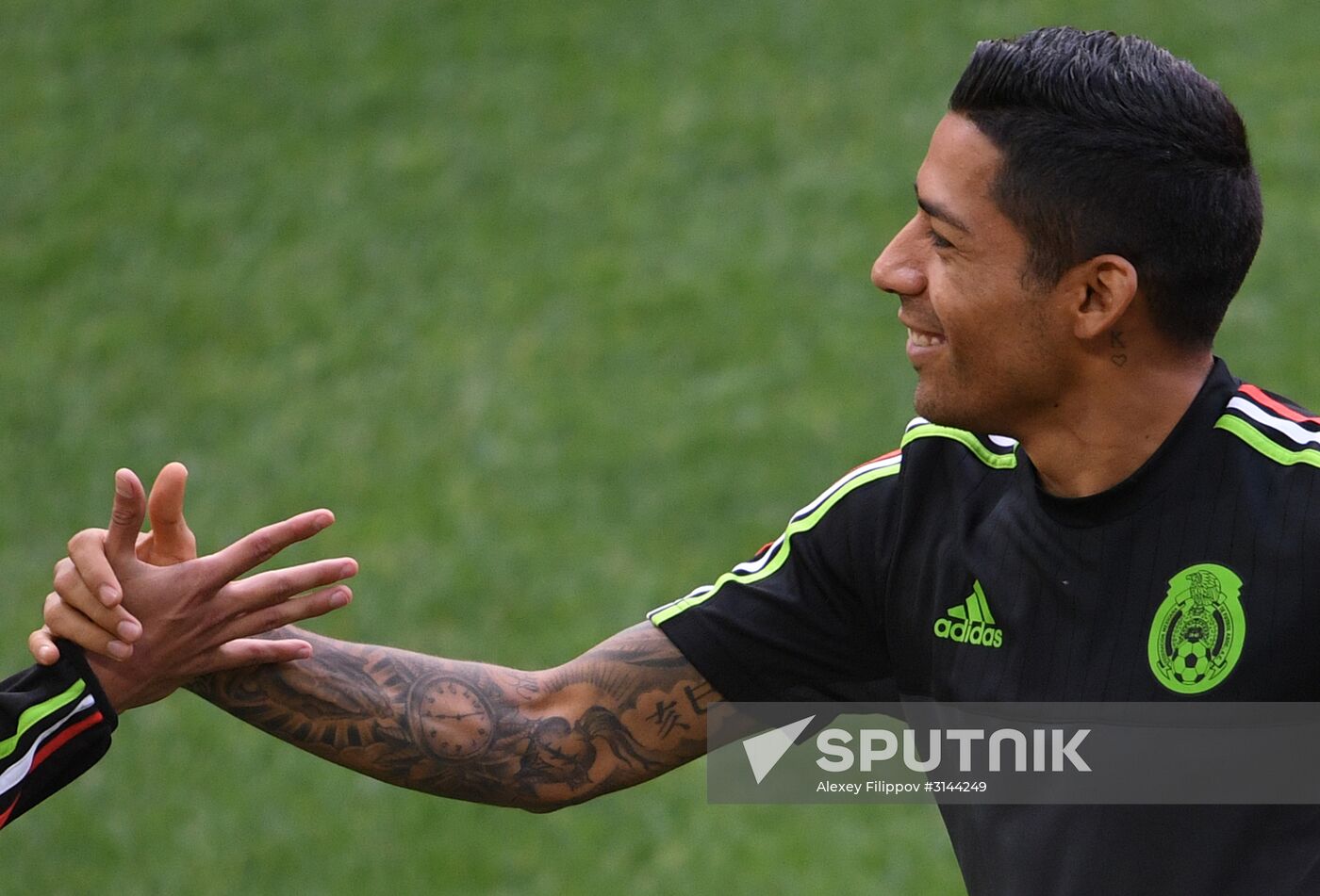 Football. 2017 FIFA Confederations Cup. Training session of Mexico’s national team