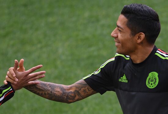 Football. 2017 FIFA Confederations Cup. Training session of Mexico’s national team
