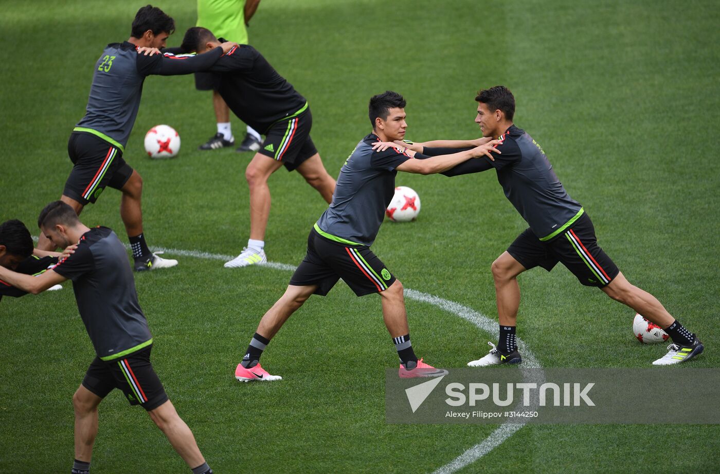 Football. 2017 FIFA Confederations Cup. Training session of Mexico’s national team