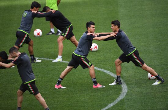 Football. 2017 FIFA Confederations Cup. Training session of Mexico’s national team