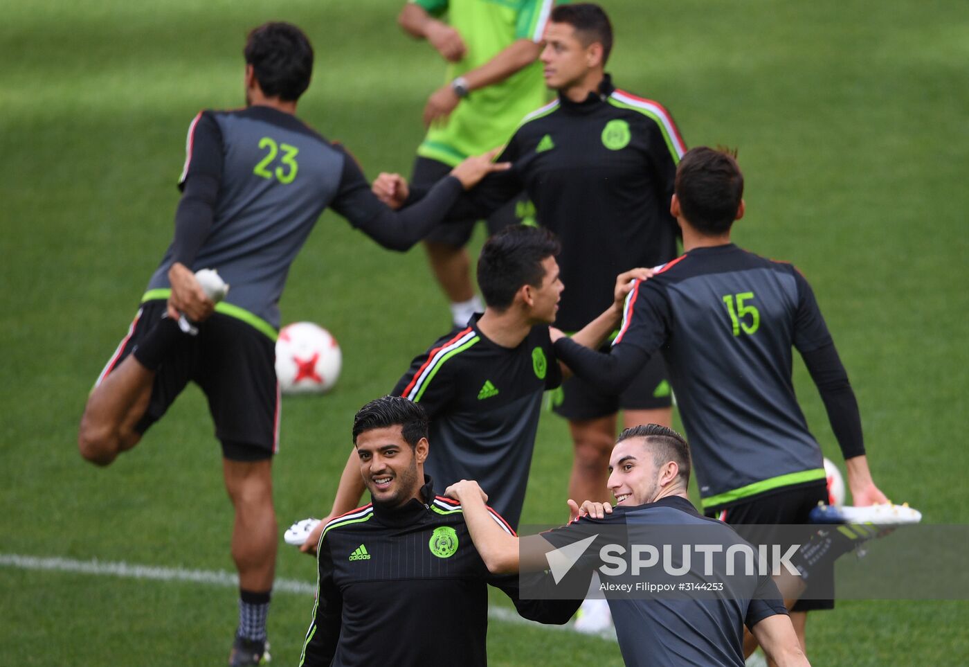 Football. 2017 FIFA Confederations Cup. Training session of Mexico’s national team