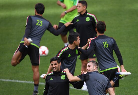 Football. 2017 FIFA Confederations Cup. Training session of Mexico’s national team