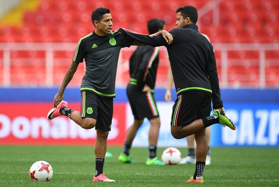 Football. 2017 FIFA Confederations Cup. Training session of Mexico’s national team