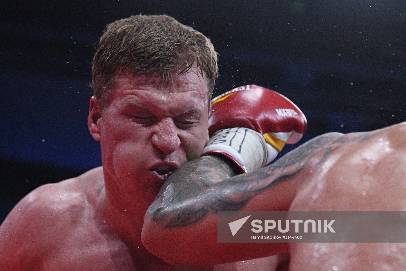 Russia's Alexander Povetkin during the WBO International and WBA International title bout against Ukraine's Andriy Rudenko at the Rossiya Concert Hall in Moscow. Location: Russia, Moscow. Author: Ramil Sitdikov/Sputnik. Boxing. Alexander Povetkin vs. Andriy Rudenko