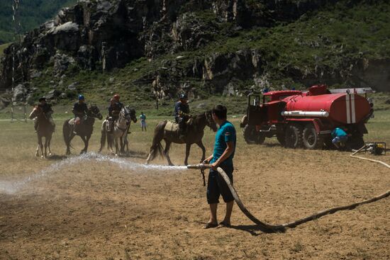 Kok-Boru traditional equestrian tournament in Altai Republic