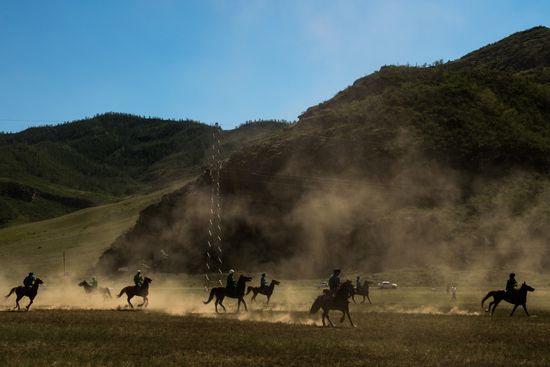 Kok-Boru traditional equestrian tournament in Altai Republic