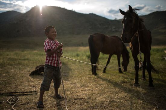 Kok-boru ethnic game tournament in Altai Republic