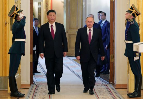 Vladimir Putin meets with Xi Jinping in Moscow