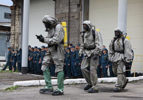 Emergencies Ministry drill in Donetsk
