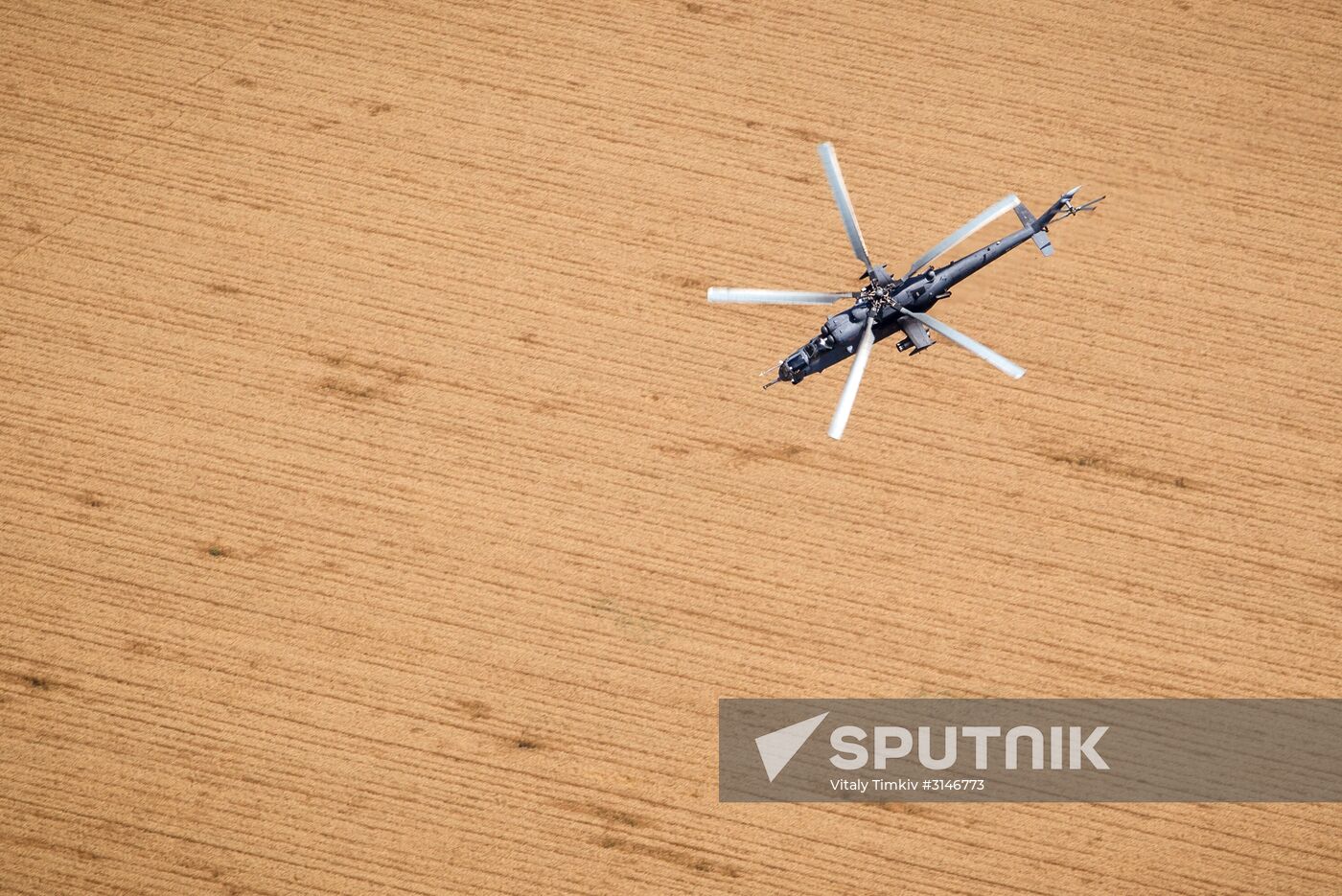 Mi-35M helicopters on training flights in Krasnodar Territory