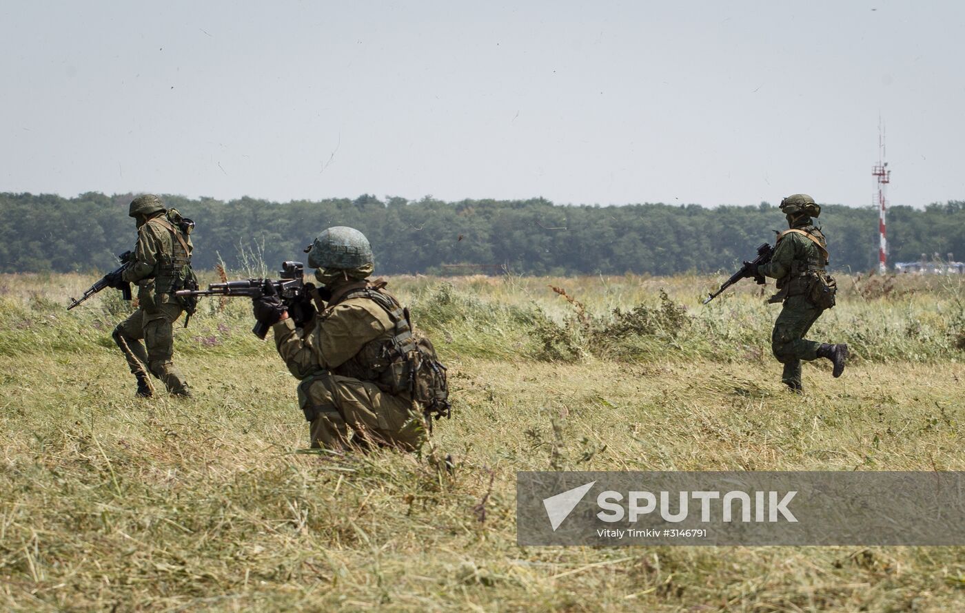 Mi-35M helicopters on training flights in Krasnodar Territory