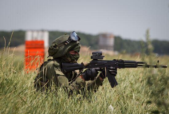 Mi 35M helicopters on training flights in Krasnodar Territory
