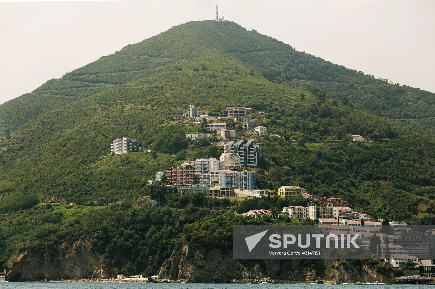 The view of Budva as seen from the Island of St. Nicholas in Montenegro. Location: Montenegro, Budva. Author: Varvara Gert'e/Sputnik. Countries of the world. Montenegro
