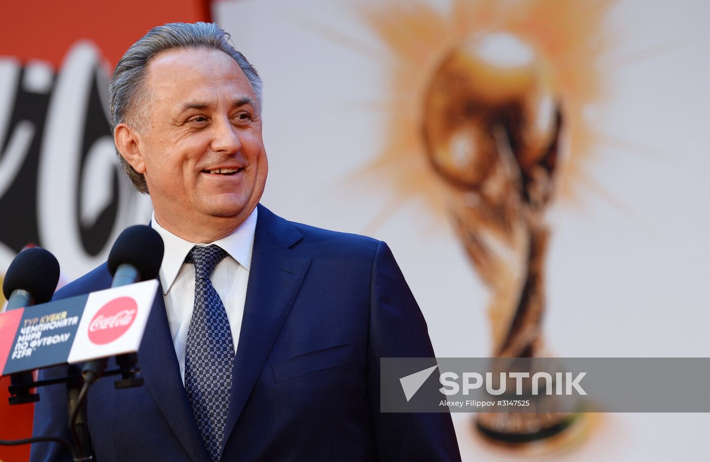 Deputy Prime Minister, President of the Russian Football Union and Chair of the Russia 2018 Organizing Committee Vitaly Mutko speaks during the ceremony to announce the 2018 FIFA World Cup route in Moscow. Location: Russia, Moscow. Author: Alexey Filippov/Sputnik. Ceremony of announcing 2018 FIFA World Cup route