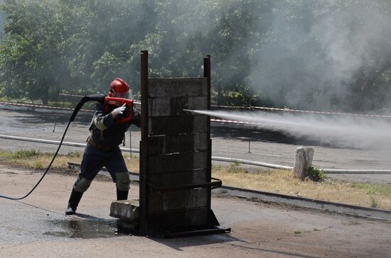 Emergency drill at Bazhanov mine in Donetsk region