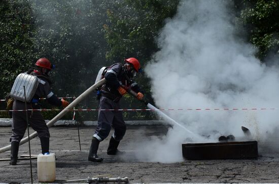 Emergency drill at Bazhanov mine in Donetsk region