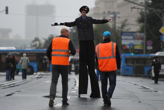 Moscow transport day